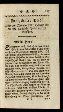 Funfzehnter Brief.