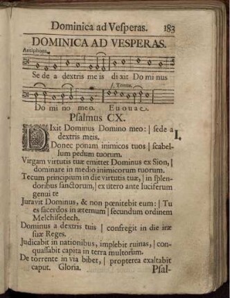 Dominica Ad Vesperas.