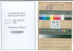 Entnazifizierung Wilhelm Frehsberg , geb. 28.11.1906 (Kaufmaennischer Angestellter)