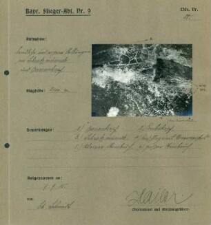 Foto feindlicher und eigener Stellungen am Schratzmännele und Barrenkopf (Luftbild)