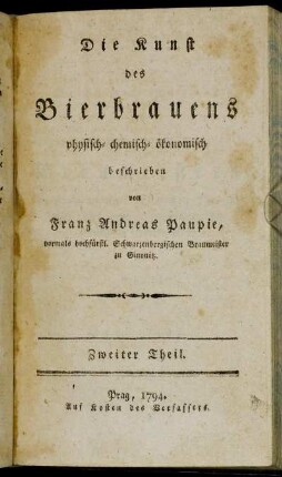 2: Die Kunst des Bierbrauens. Zweiter Theil