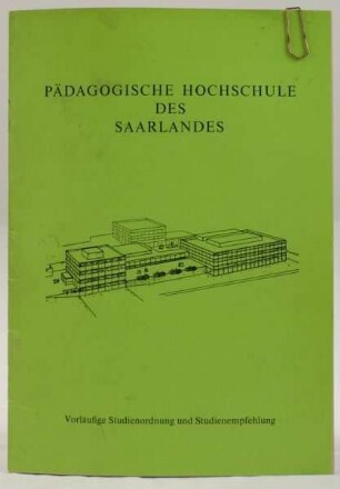 Vorläufige Studienordnung und Studienempfehlung