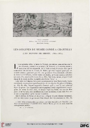5. Pér. 9.1924: Les origines du Musée Condé à Chantilly (les dessins de Reiset, 1860 - 1861)
