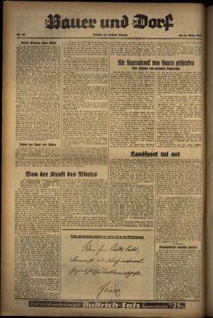 Zweite Ausgabe vom Sonntag, den 21. März 1937.
