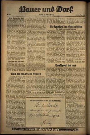 Zweite Ausgabe vom Sonntag, den 21. März 1937.