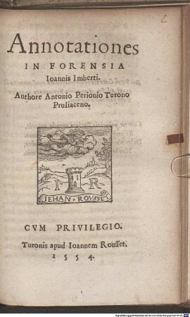 Annotationes in Forensia Joannis Imberti