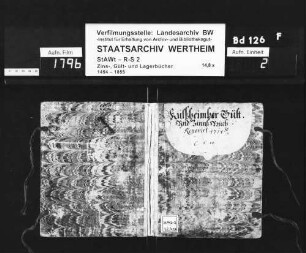 Külsheimer Gült- und Zinsbuch, renoviert anno 1714
