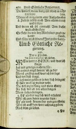 Umb Göttliche Regierung.