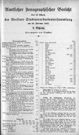 Sitzung 8., 26. Februar 1925
