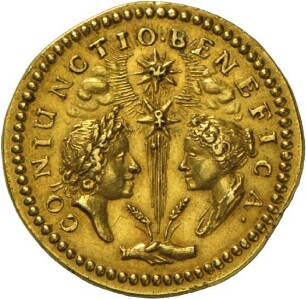 Medaille von Johann Christoph Müller auf den Einzug von Herzog Wilhelm Ludwig und Herzogin Magdalena Sibylla in Stuttgart, 1674