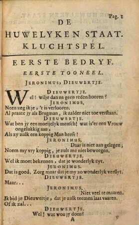 De Huwelyken Staat : Kluchtspél