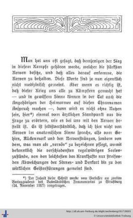 Krieg und Nerven.