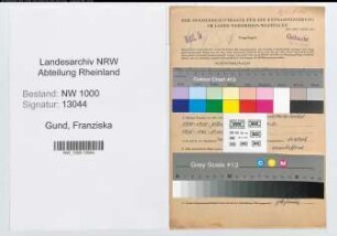 Entnazifizierung Franziska Gund, geb. 02.08.1912 ()
