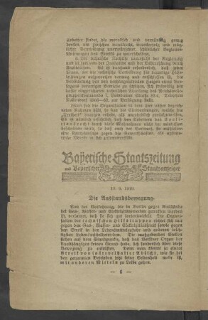 Bayerische Staatszeitung 10.9.1919