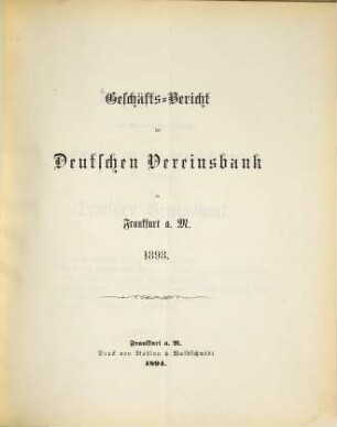Bericht über das ... Geschäftsjahr. 1893 (1894)