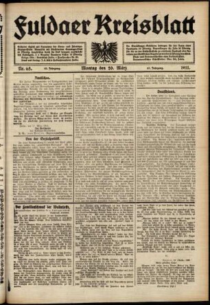 Ausgabe vom Montag, den 20. März 1911.