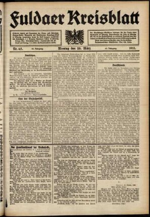 Ausgabe vom Montag, den 20. März 1911.