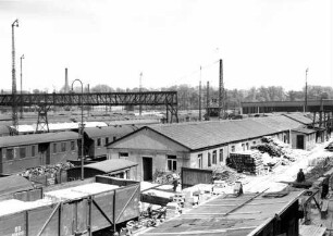 Bw Stuttgart Baustelle Fundamentarbeiten Bautrupp Omm-Wagen württ. Personenwagen Signalbrücke Abstellbahnhof Bautrupp Stw9