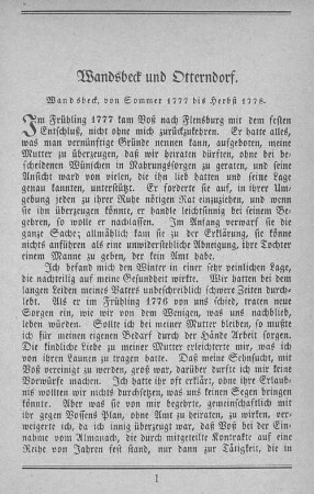 Wandsbeck und Otterndorf.