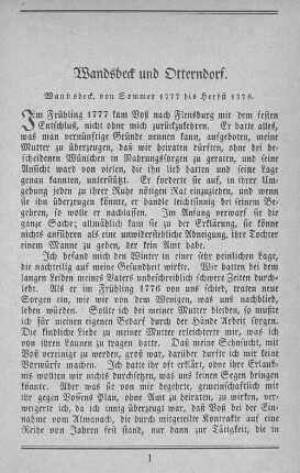 Wandsbeck und Otterndorf.