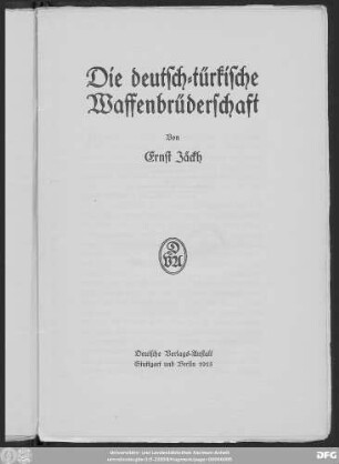 Die deutsch-türkische Waffenbrüderschaft
