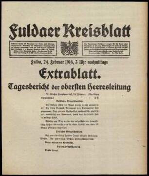 Ausgabe vom Donnerstag, den 24. Februar 1916.