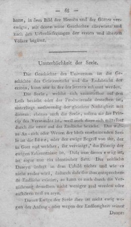 Unsterblichkeit der Seele.