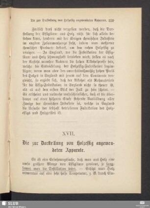 XVII. Die zur Darstellung von Holzessig angewendeten Apparate