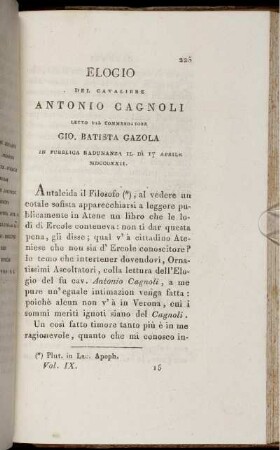 Elogio del Cavaliere Antonio Cagnoli