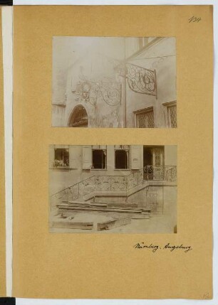 Ausleger, Nürnberg / Geländer, Augsburg: Ansichten (aus: Skizzen- und Fotoalbum 24)
