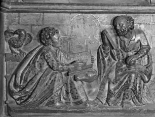 Kleiner Altar in der Taufkapelle: Evangelisten Johannes und Lukas