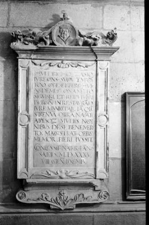 Freiburg i. Br.: Gedenktafel Ulrich (Huldrichus) Zasius im Münster