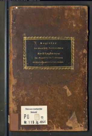 Zivilstandsregister der Dissidenten für den Ort Recklinghausen, Kreisgericht Recklinghausen (T 1861) (Gemeinde: Recklinghausen, Stadt)