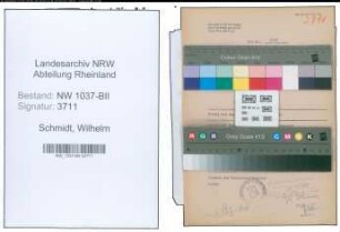 Entnazifizierung Wilhelm Schmidt , geb. 16.09.1906 (Meister)