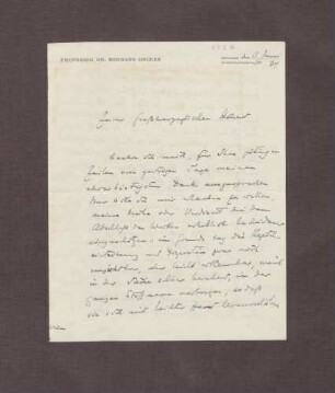Schreiben von Hermann Oncken an Prinz Max von Baden; Einschätzung zur Publikation "Erinnerung und Dokumente"