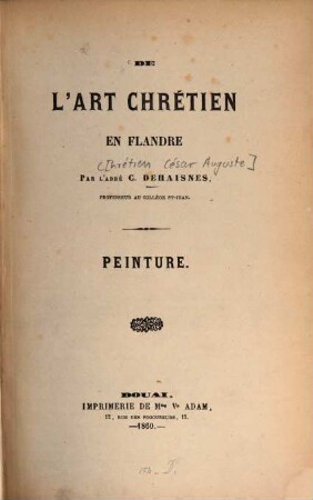 De l'art chrétien en Flandre : peinture