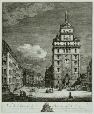 Ansicht der ehemaligen Kreuzkirche zu Dresden