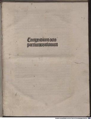 Compendium octo partium orationis