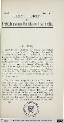April - Sitzung