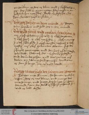1 Rezept gegen Schwindel / Fol. 207ar-207gv nicht digitalisierte Leerseiten