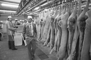 Informationsbesuch des kanadischen Landwirtschaftsministers John Wise bei der Karlsruher Großschlächterei Fleisch-Kuhn