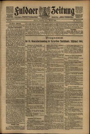 Dritte Ausgabe vom Samstag, den 01. August 1908.