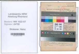 Entnazifizierung Heinz Strassner , geb. 22.05.1906 (Kaufmaennischer Angestellter)