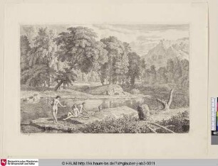 [Landschaft mit Badenden; Landscape with bathers]