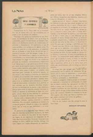 Notas científicas y económicas