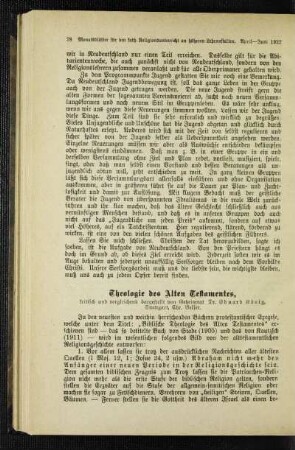 Theologie des Alten Testamentes : kritisch und vergleichend dargestellt