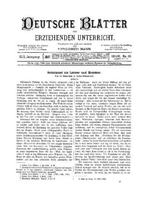 Schummel als Lehrer und Erzieher : (Schluß)