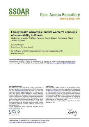 Family health narratives: midlife women's concepts of vulnerability to illness