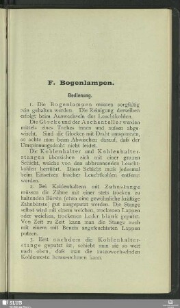 F. Bogenlampen