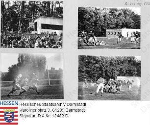 Darmstadt, 1947 Oktober / Baseballspiel Darmstadt gegen Heidelberg von amerikanischen Besatzungssoldaten / 4 Szenenfotos
